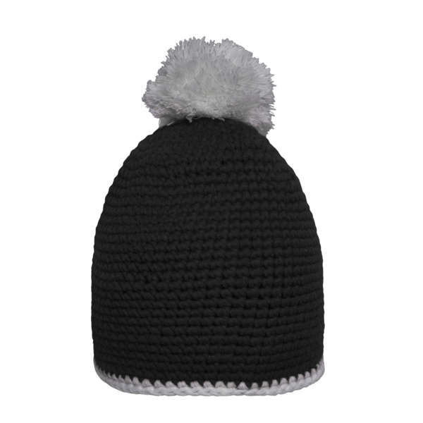 Pompon Hat with Contrast Stripe Miniaturansicht