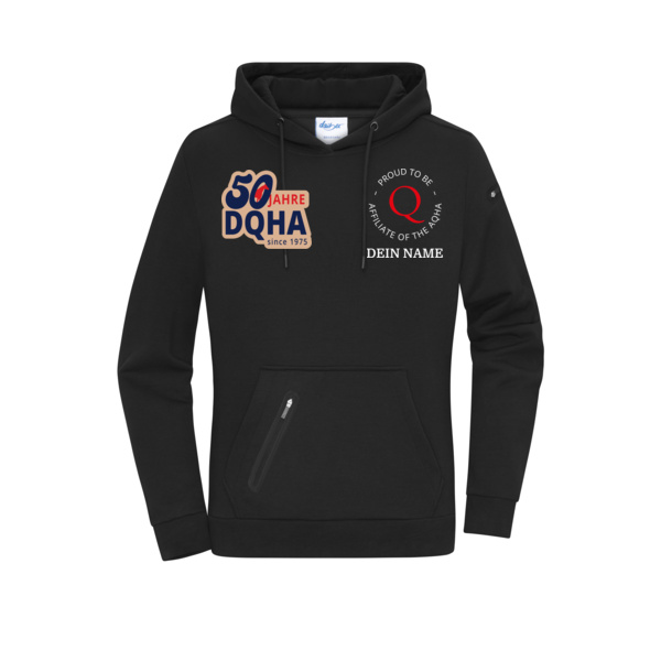 50 Jahre DQHA Multidruck - Ladies' Hoody Interlock Miniaturansicht